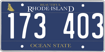 RI license plate 173403