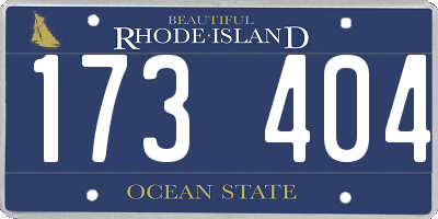 RI license plate 173404