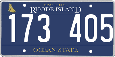 RI license plate 173405