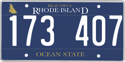 RI license plate 173407