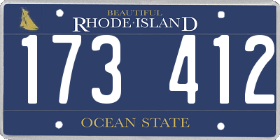RI license plate 173412