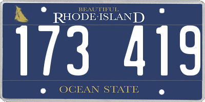 RI license plate 173419