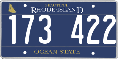 RI license plate 173422