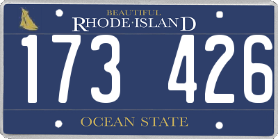 RI license plate 173426
