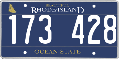 RI license plate 173428