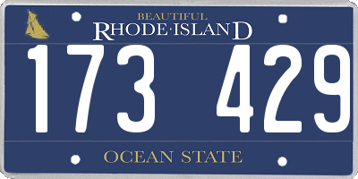 RI license plate 173429
