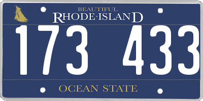 RI license plate 173433
