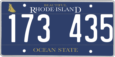 RI license plate 173435