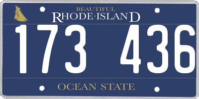 RI license plate 173436