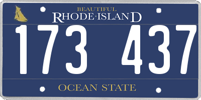 RI license plate 173437