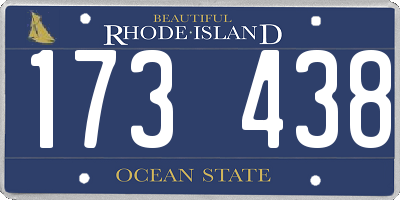 RI license plate 173438