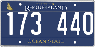 RI license plate 173440