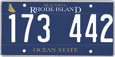 RI license plate 173442