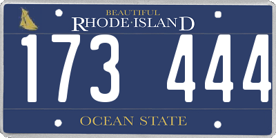 RI license plate 173444