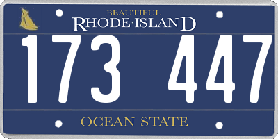 RI license plate 173447