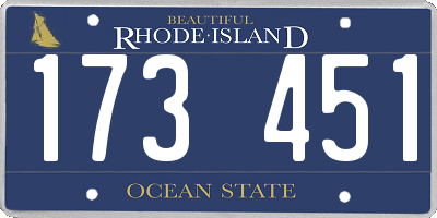 RI license plate 173451