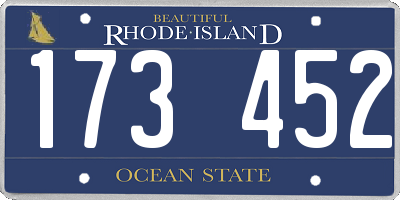 RI license plate 173452