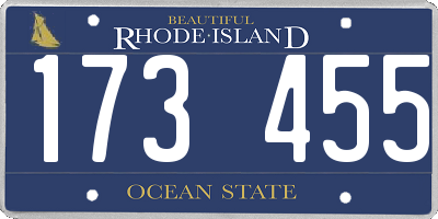RI license plate 173455