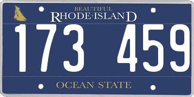 RI license plate 173459