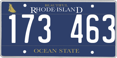 RI license plate 173463