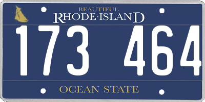 RI license plate 173464