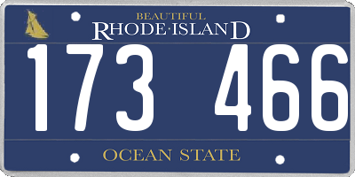 RI license plate 173466