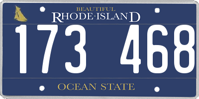 RI license plate 173468