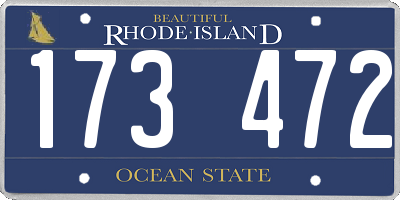 RI license plate 173472