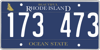 RI license plate 173473