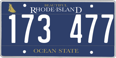 RI license plate 173477