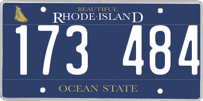 RI license plate 173484