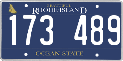 RI license plate 173489