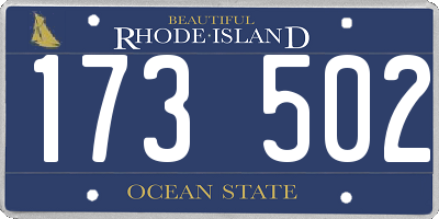 RI license plate 173502