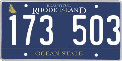 RI license plate 173503