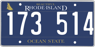 RI license plate 173514
