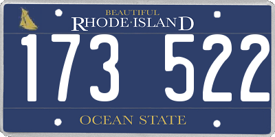 RI license plate 173522