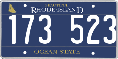 RI license plate 173523