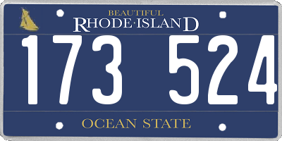 RI license plate 173524