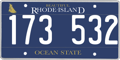 RI license plate 173532