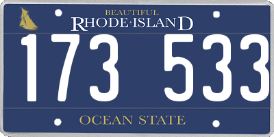 RI license plate 173533