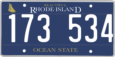RI license plate 173534