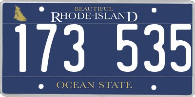 RI license plate 173535