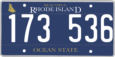 RI license plate 173536