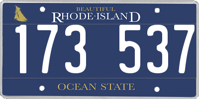 RI license plate 173537