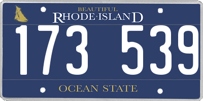 RI license plate 173539