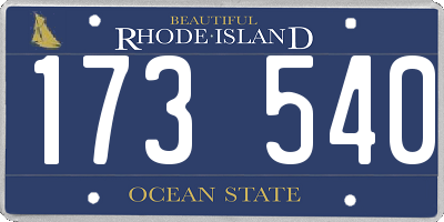 RI license plate 173540