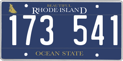 RI license plate 173541