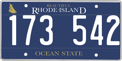 RI license plate 173542