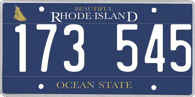 RI license plate 173545
