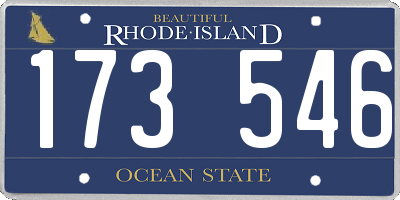 RI license plate 173546